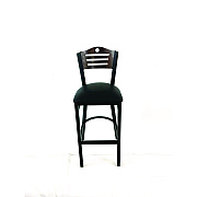 JMC Furniture Eagle Series Barstool, Supports Up to 300 lb, 28.5" Seat Height, Black Seat, Dark Walnut Back, Black Base (EBBVBLKC)