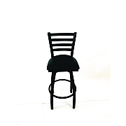 JMC Furniture Boggs Series Barstool, Supports Up to 300 lb, 30.5" Seat Height, Black Seat, Black Back, Black Base (BBBVSBLK)