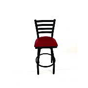 JMC Furniture Boggs Series Barstool, Supports Up to 300 lb, 30.5" Seat Height, Burgundy Seat, Black Back, Black Base (BBBVSBUR)