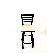JMC Furniture Boggs Series Barstool, Supports Up to 300 lb, 30.5" Seat Height, Cream Seat, Black Back, Black Base (BBBVSCRM)
