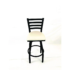 JMC Furniture Boggs Series Barstool, Supports Up to 300 lb, 30.5" Seat Height, Cream Seat, Black Back, Black Base (BBBVSCRM)