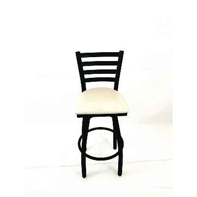 JMC Furniture Boggs Series Barstool, Supports Up to 300 lb, 30.5" Seat Height, Cream Seat, Black Back, Black Base (BBBVSCRM)