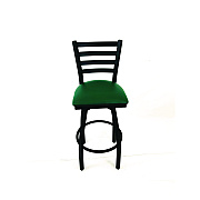 JMC Furniture Boggs Series Barstool, Supports Up to 300 lb, 30.5" Seat Height, Green Seat, Black Back, Black Base (BBBVSGRN)
