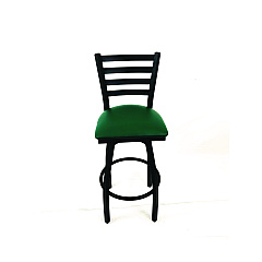JMC Furniture Boggs Series Barstool, Supports Up to 300 lb, 30.5" Seat Height, Green Seat, Black Back, Black Base (BBBVSGRN)