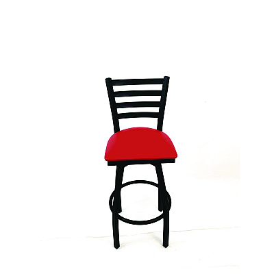 JMC Furniture Boggs Series Barstool, Supports Up to 300 lb, 30.5" Seat Height, Red Seat, Black Back, Black Base (BBBVSRED)