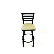 JMC Furniture Boggs Series Barstool, Supports Up to 300 lb, 30.5" Seat Height, Taupe Seat, Black Back, Black Base (BBBVSTAU)