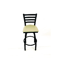JMC Furniture Boggs Series Barstool, Supports Up to 300 lb, 30.5" Seat Height, Taupe Seat, Black Back, Black Base (BBBVSTAU)