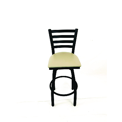 JMC Furniture Boggs Series Barstool, Supports Up to 300 lb, 30.5" Seat Height, Taupe Seat, Black Back, Black Base (BBBVSTAU)