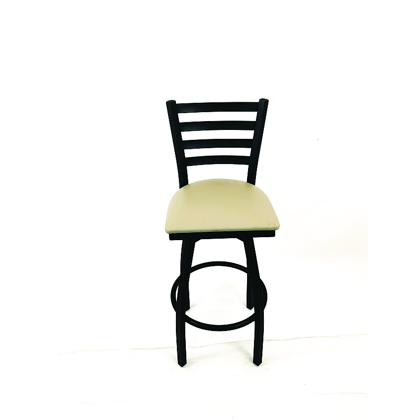 JMC Furniture Boggs Series Barstool, Supports Up to 300 lb, 30.5" Seat Height, Taupe Seat, Black Back, Black Base (BBBVSTAU)