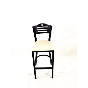 JMC Furniture Eagle Series Barstool, Supports Up to 300 lb, 28.5" Seat Height, Cream Seat, Dark Mahogany Back, Black Base (EBBVCRMB)