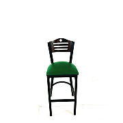 JMC Furniture Eagle Series Barstool, Supports Up to 300 lb, 28.5" Seat Height, Green Seat, Dark Walnut Back, Black Base (EBBVGRNC)
