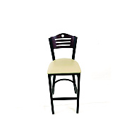 JMC Furniture Eagle Series Barstool, Supports Up to 300 lb, 28.5" Seat Height, Taupe Seat, Dark Mahogany Back, Black Base (EBBVTAUB)