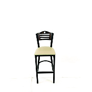 JMC Furniture Eagle Series Barstool, Supports Up to 300 lb, 28.5" Seat Height, Taupe Seat, Dark Walnut Back, Black Base (EBBVTAUC)
