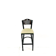JMC Furniture Eagle Series Barstool, Supports Up to 300 lb, 28.5" Seat Height, Taupe Seat, Dark Walnut Back, Black Base (EBBVTAUC)