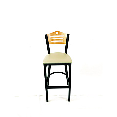 JMC Furniture Eagle Series Barstool, Supports Up to 300 lb, 28.5" Seat Height, Taupe Seat, Natural Back, Black Base (EBBVTAUD)