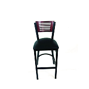 JMC Furniture Jones River Series Barstool, Supports Up to 300 lb, 28.5" Seat Height, Black Seat, Dark Mahogany Back, Black Base (JRBBVBLKB)