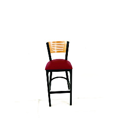 JMC Furniture Jones River Series Barstool, Supports Up to 300 lb, 28.5" Seat Height, Burgundy Seat, Natural Back, Black Base (JRBBVBURD)