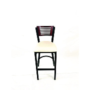 JMC Furniture Jones River Series Barstool, Supports Up to 300 lb, 28.5" Seat Height, Cream Seat, Dark Mahogany Back, Black Base (JRBBVCRMB)