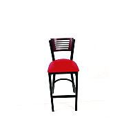 JMC Furniture Jones River Series Barstool, Supports Up to 300 lb, 28.5" Seat Height, Red Seat, Dark Mahogany Back, Black Base (JRBBVREDB)