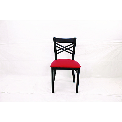 JMC Furniture X Series Chair, Supports Up to 300 lb, 18" Seat Height, Red Seat, Black Back, Black Base (XCHBVSRED)