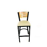 JMC Furniture Jones River Series Barstool, Supports Up to 300 lb, 28.5" Seat Height, Taupe Seat, Natural Back, Black Base (JRBBVTAUD)