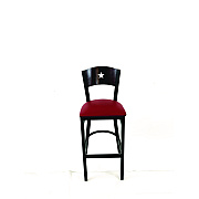 JMC Furniture Liberty Series Barstool, Supports Up to 300 lb, 28.5" Seat Height, Burgundy Seat, Dark Mahogany Back, Black Base (LBBVBURB)