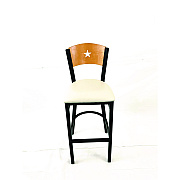 JMC Furniture Liberty Series Barstool, Supports Up to 300 lb, 28.5" Seat Height, Cream Seat, Natural Back, Black Base (LBBVCRMD)