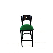 JMC Furniture Liberty Series Barstool, Supports Up to 300 lb, 28.5" Seat Height, Green Seat, Dark Mahogany Back, Black Base (LBBVGRNB)