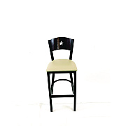 JMC Furniture Liberty Series Barstool, Supports Up to 300 lb, 28.5" Seat Height, Taupe Seat, Dark Mahogany Back, Black Base (LBBVTAUB)