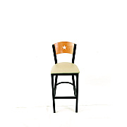 JMC Furniture Liberty Series Barstool, Supports Up to 300 lb, 28.5" Seat Height, Taupe Seat, Natural Back, Black Base (LBBVTAUD)