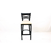 JMC Furniture X Series Barstool, Supports Up to 300 lb, 29.5" Seat Height, Cream Seat, Black Back, Black Base (XBSBVSCRM)