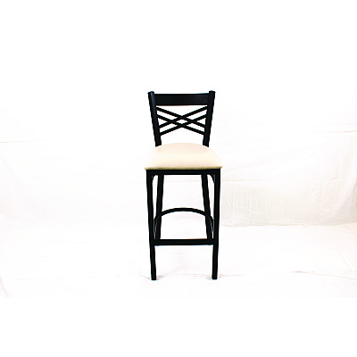 JMC Furniture X Series Barstool, Supports Up to 300 lb, 29.5" Seat Height, Cream Seat, Black Back, Black Base (XBSBVSCRM)