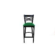 JMC Furniture X Series Barstool, Supports Up to 300 lb, 29.5" Seat Height, Green Seat, Black Back, Black Base (XBSBVSGRN)