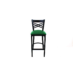 JMC Furniture X Series Barstool, Supports Up to 300 lb, 29.5" Seat Height, Green Seat, Black Back, Black Base (XBSBVSGRN)