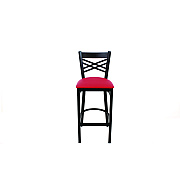 JMC Furniture X Series Barstool, Supports Up to 300 lb, 29.5" Seat Height, Red Seat, Black Back, Black Base (XBSBVSRED)
