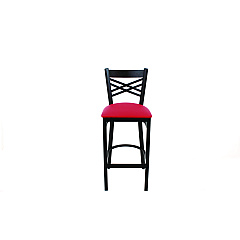JMC Furniture X Series Barstool, Supports Up to 300 lb, 29.5" Seat Height, Red Seat, Black Back, Black Base (XBSBVSRED)