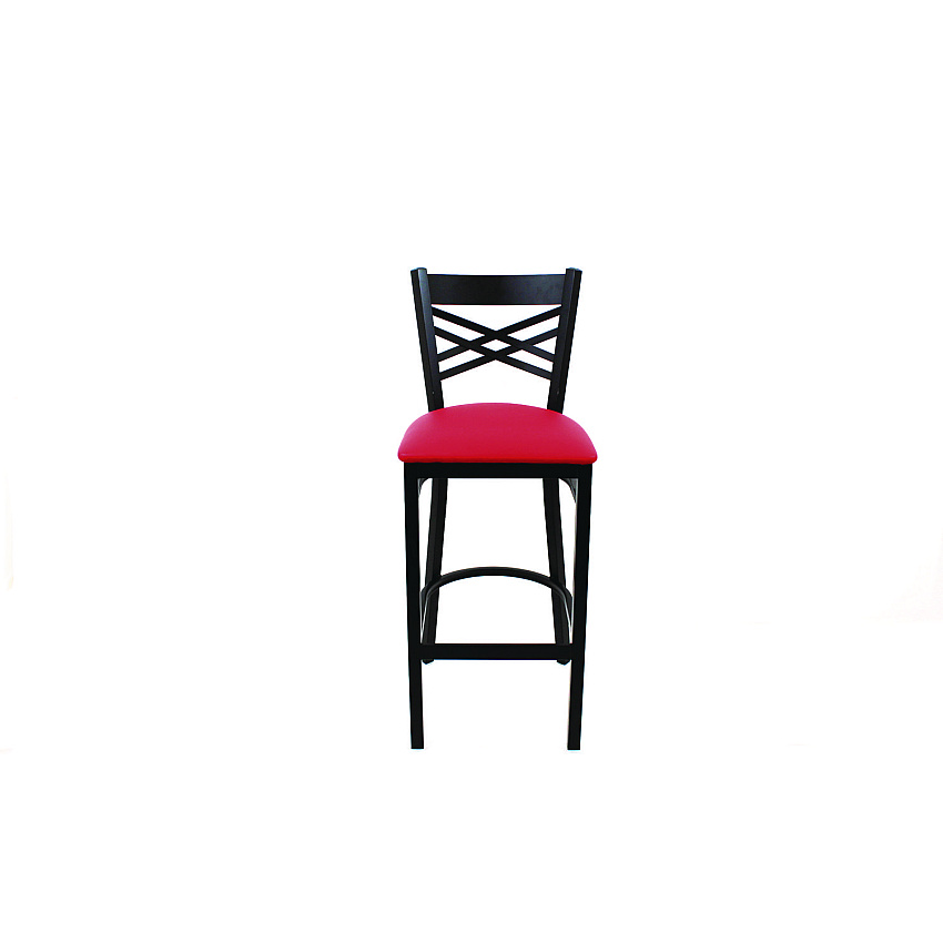 JMC Furniture X Series Barstool, Supports Up to 300 lb, 29.5" Seat Height, Red Seat, Black Back, Black Base (XBSBVSRED)