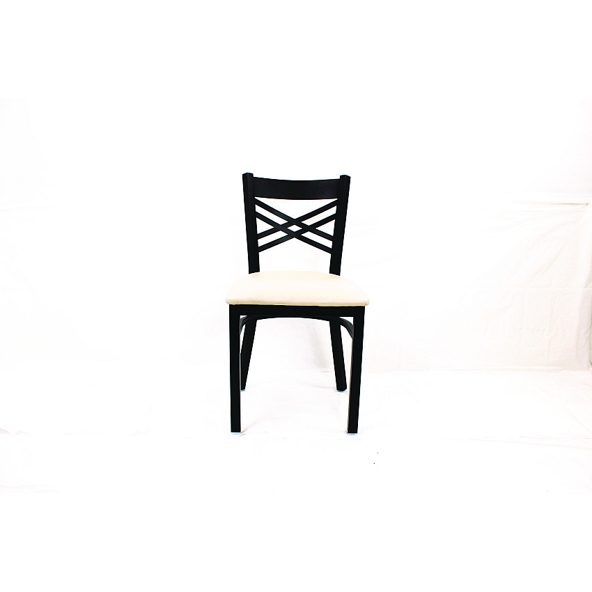 JMC Furniture X Series Chair, Supports Up to 300 lb, 18" Seat Height, Cream Seat, Black Back, Black Base (XCHBVSCRM)