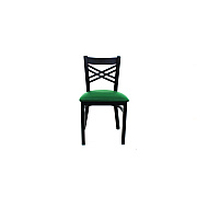JMC Furniture X Series Chair, Supports Up to 300 lb, 18" Seat Height, Green Seat, Black Back, Black Base (XCHBVSGRN)