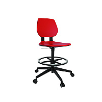 Safco Commute Extended Height Task Chair, Supports Up to 275 lbs, 18.25" to 22.25" Seat Height, Red/Black (SAF7827RD)