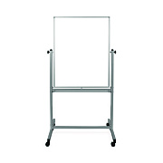 Luxor Mobile Magnetic Whiteboard, 36" x 68", White Surface, Satin Aluminum Frame (LXOMB3040WW)