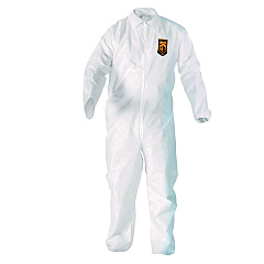 KleenGuard A20 Breathable Particle Protection Coveralls, Zip Front, Elastic Back, Wrists, Ankles, 3X-Large, White, 20/Carton (KCC49106)