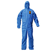 KleenGuard A20 Breathable Particle Protection Coveralls, Zip Front, Hood, Elastic Back, Wrists, Ankles, 2X-Large, Blue, 24/Carton (KCC58515)