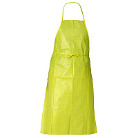 KleenGuard A70 Chemical Spray Protection Aprons, Polyethylene-Coated Fabric, One Size Fits Most, Yellow, 100/Carton (KCC97790)