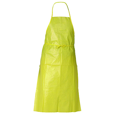 KleenGuard A70 Chemical Spray Protection Aprons, Polyethylene-Coated Fabric, One Size Fits Most, Yellow, 100/Carton (KCC97790)