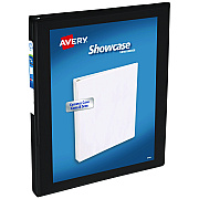 Avery Showcase Economy View Binders with Slant Rings, 3 Rings, 0.5" Capacity, 11 x 8.5, Black (AVE19550)