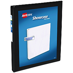 Avery Showcase Economy View Binders with Slant Rings, 3 Rings, 0.5" Capacity, 11 x 8.5, Black (AVE19550)