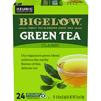 Bigelow Green Tea K-Cup Pack, 24/Box, 4 Box/Carton (GMT6085CT)