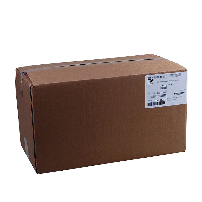 Paterson Beverage Napkins, 1-Ply, 9 x 9, Black, 4,000/Carton (PDHNG04260)