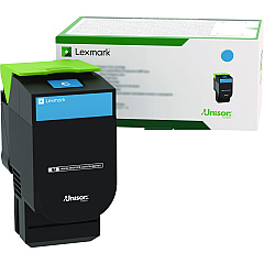 Lexmark 80C00CG Toner, 1,000 Page-Yield, Cyan